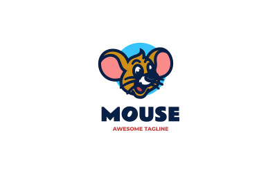 Logotipo de dibujos animados de mascota de ratón 5