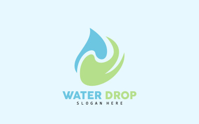 Logotipo de gota de agua Vector simple V12