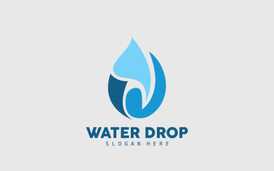 Logotipo de gota de agua Vector simple V13