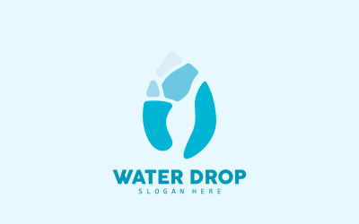 Logotipo de gota de agua Vector simple V14