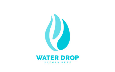 Logotipo de gota de agua Vector simple V6