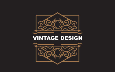 Retro Vintage Design Minimalist Ornament Logo V13