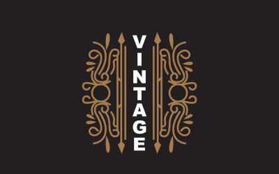 Retro Vintage Design Minimalist Ornament Logo V9