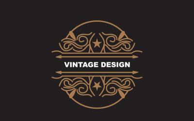 Retro Vintage Design Minimalista Ornament Logó V16