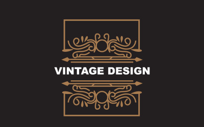 Retro Vintage Tasarım Minimalist Süsleme Logosu V1