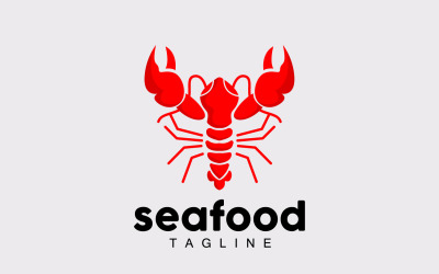 Vetor de design de logotipo de lagosta animal marinho V4