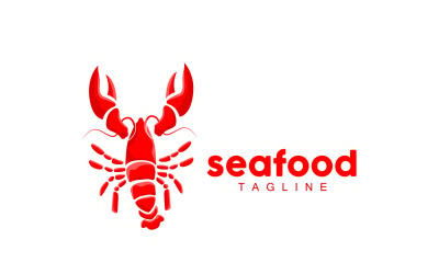 Вектор дизайна логотипа лобстера морских животных V1