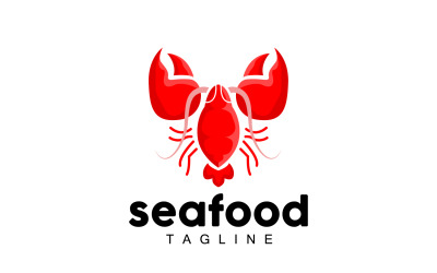 Vetor de design de logotipo de lagosta animal marinho V2