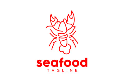 Vetor de design de logotipo de lagosta animal marinho V7