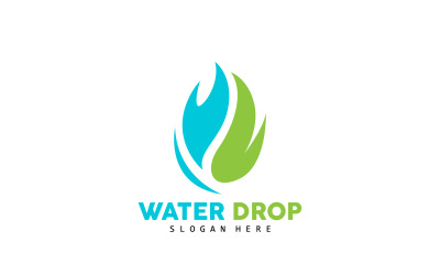 Waterdruppel Logo Eenvoudige Vector V8