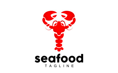 Wektor projektowania logo homara morskiego V6