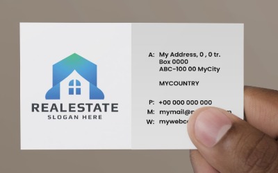 Blå Real Estate Pro-logotyp