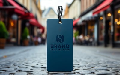 Clothes brand tag mockup psd template