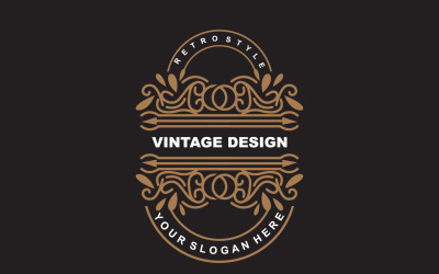 Retro Vintage Design Minimalist Ornament Logo V26