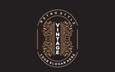 Retro Vintage Design Minimalistisches Ornament Logo V29