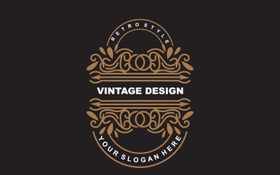Retro Vintage Tasarım Minimalist Süsleme Logosu V26