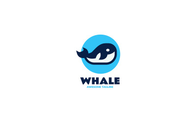 Whale Simple Mascot Logo 7