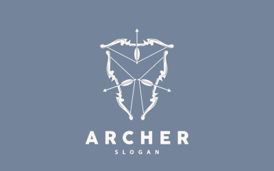 Archer Logo Arrow Vector Jednoduchý designV10