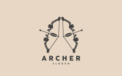 Archer Logo Arrow Vector Jednoduchý designV12