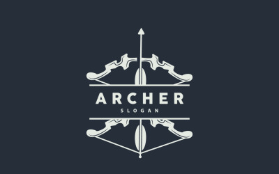 Bogenschütze Logo Pfeil Vektor einfaches DesignV14