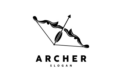 Boogschutter Logo Pijl Vector Eenvoudig DesignV4