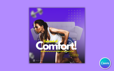 Gym and Fitness Social Media Template 02 - Fully Editable in Canva