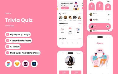 Jouzu - mobilní aplikace Trivia Quiz