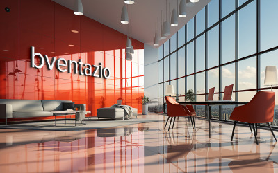 Макет логотипа корпоративной стены в помещении v1