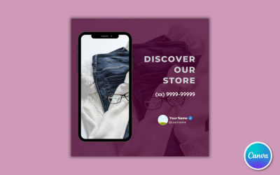 Clothing Fashion Social Media Template 02 - Editable in Canva