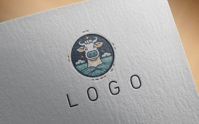 Elegantní logo krávy -0148-23