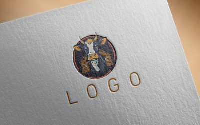 Элегантный логотип коровы 3-0150-23