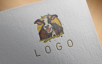Элегантный логотип коровы 4-0151-23