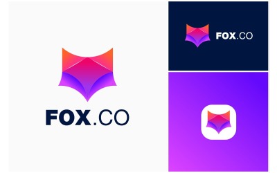Fox-Logo mit buntem Farbverlauf