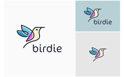 Létající Pták Line Art Logo