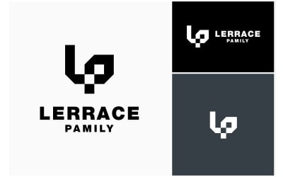 Letter LP Monogram Geometric Logo