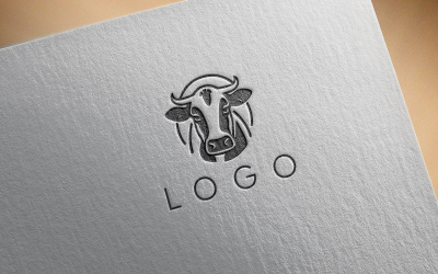Logotipo de vaca elegante Vector-0301-23