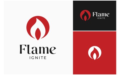Płomień zapala logo spalania ognia