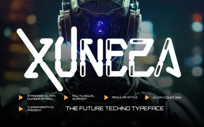Xuneza – Futuristische Tech-Schriftart