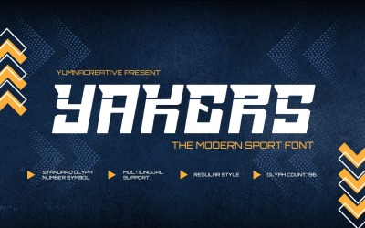 Yakers - сучасний спортивний шрифт