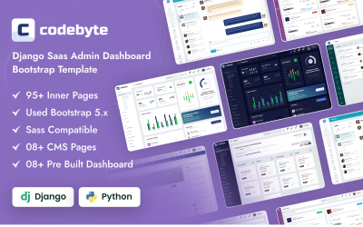 CodeByte — szablon Bootstrap panelu administracyjnego Django Saas