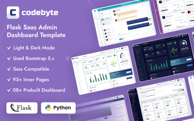 CodeByte — szablon Bootstrap panelu administracyjnego Flask Saas