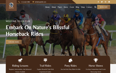 Equiride - Modello sito web HTML5 per club equestri e scuola di equitazione