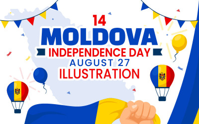14 Illustration du Jour de l&amp;#39;Indépendance de la Moldavie