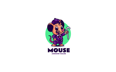 Logotipo de desenho animado da mascote do rato 7