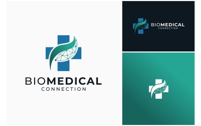 Logotipo De Tecnología De Hoja De Medicina Médica