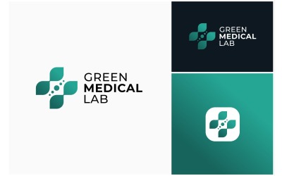 Logotipo Do Laboratório Verde Da Folha De Medicina Médica