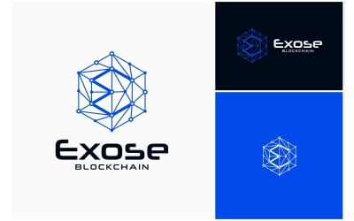 Blockchain Network Letter E Logo