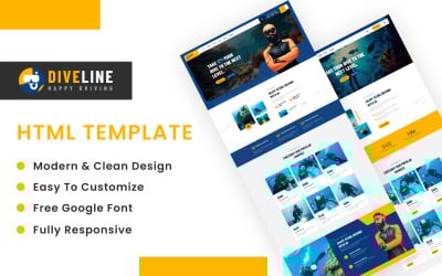 Diveline - HTML-шаблон для подводного плавания с аквалангом