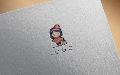 Elegant Cute girl logo-3-0376-23