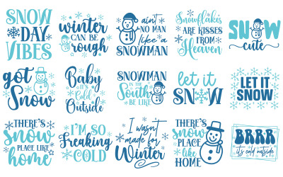 Grillige Winter Snow Vibes SVG | Feestelijke vakantieillustraties | Digitaal downloaden
